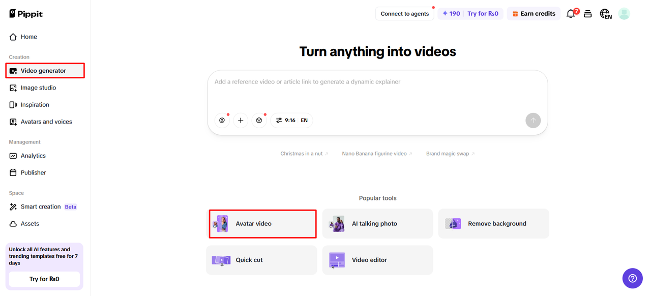 Access avatar tools